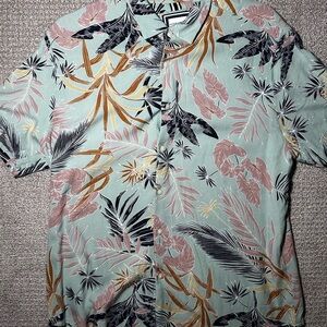 Denim & Flower Pastel Tropical Print Shirt